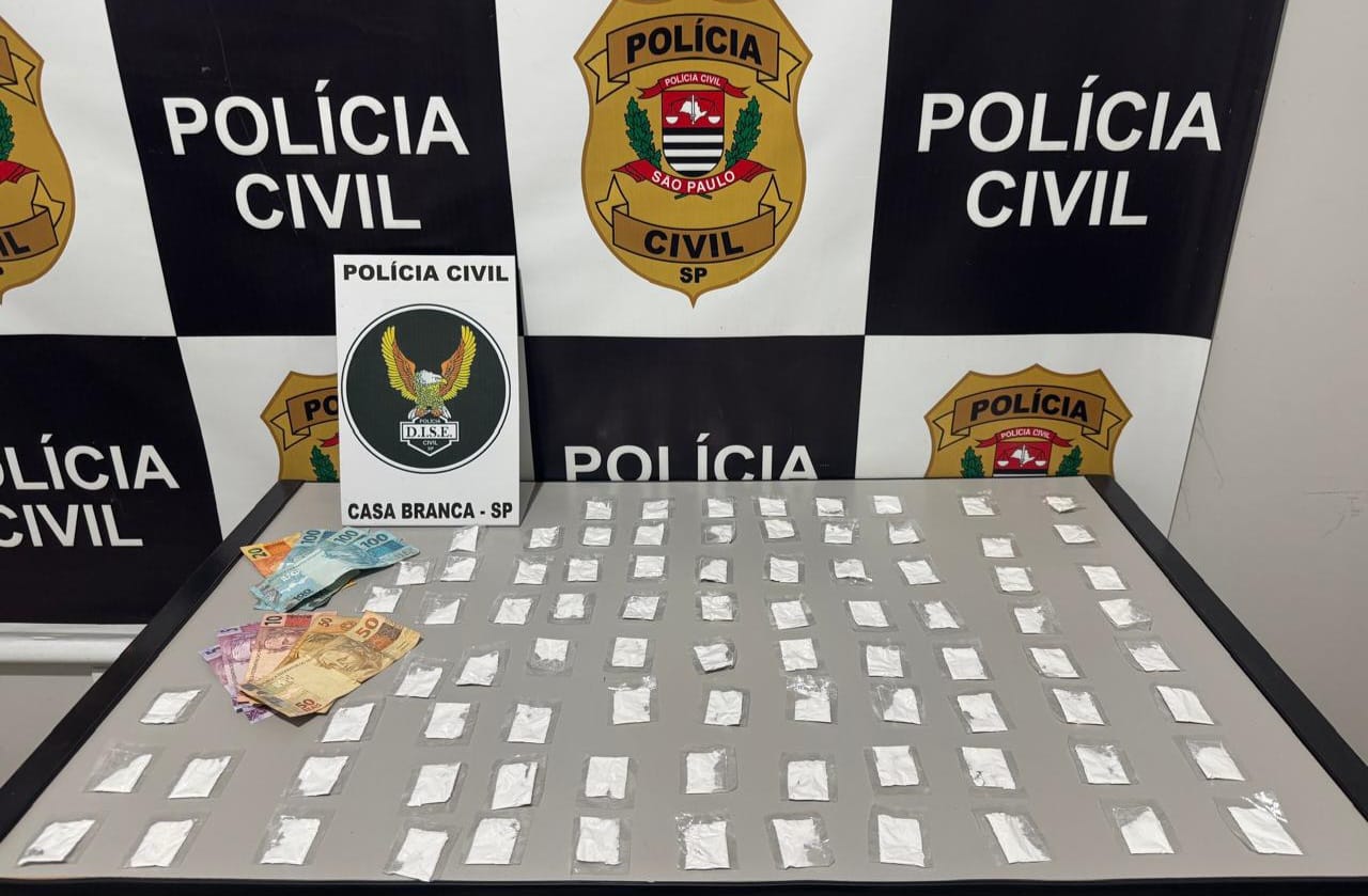DISE de Casa Branca prende dois por tráfico de drogas no Bairro Santa Terezinha, em Santa Cruz das Palmeiras